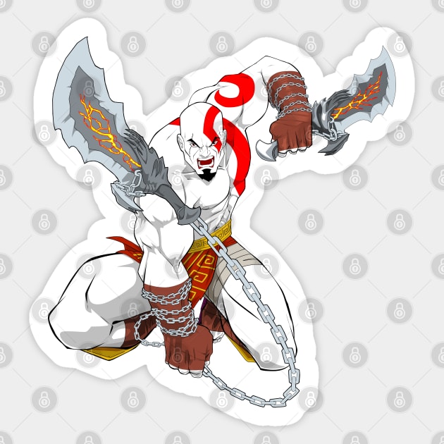 Classic Kratos the God of War Sticker by CoolDojoBro